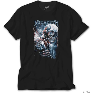 Z Zeplin Megadeth Skull Bomb Siyah Tişört