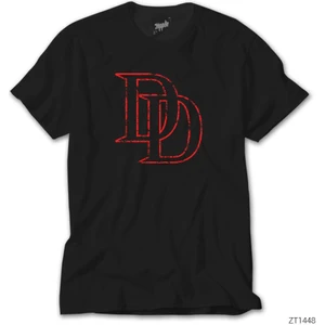 Z Zeplin Daredevil Logo Siyah Tişört
