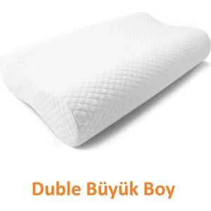 Çift Taraflı Visco Yastık Yüksek Boyun Destekli Ortopedik Yastık  60 x 40 x 14-12 cm