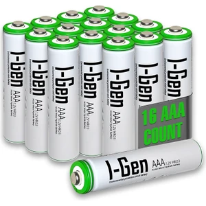I-Gen Batteries I-Gen B136 16 Adet AAA 900 mAh Şarj Edilebilir İnce Kalem Pil 1.2V Ni-MH Şarjlı Pil
