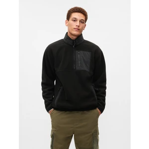 Erkek Siyah Gap Logo Sherpa Sweatshirt