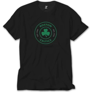 Z Zeplin Boston Celtics Logo Siyah Tişört