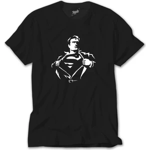 Z Zeplin Superman Man Siyah Tişört