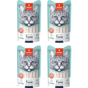 Ton ve Morina Balıklı Sıvı Kedi Ödül Maması 25x14gr - 4 Paket