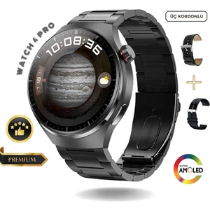 Haino Teko RW32 Curved Amoled Ekran 3 Kordon Gt4 Pro Akıllı Saat Akıllı Saat Ios ve Android Uyumlu Rw-32