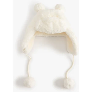 Peluş Kışlık Pilot Şapkası Ponpon Detaylı