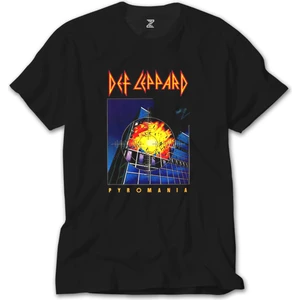 Z Zeplin Def Leppard Pyromania Siyah Tişört