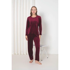 Luxury Velvet Fransız Kadife Yazı Detaylı Pijama Takımı