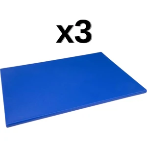 3'Lü 40x30x2 Cm Polietilen Kesme Tahtası Kesim Levhası