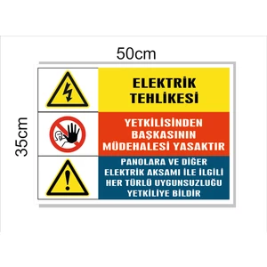 Çetintaşlar Reklam Elektrik Panosu Elektrik Tehlikesi Levhası Pvc Veya Alüminyum K.