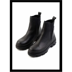 Harley Davidson Siyah  Deri Kadın Bot & Bootie K02179200603