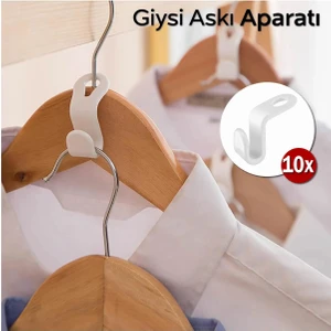 Octopus Bazaar 10 Adet Elbise Askısı Bağlantı Kancası | Yer Tasarrufu Sağlayan Askı