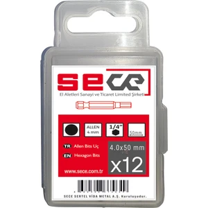 1/4'' Allen4 Bits Uç ALLEN4X50 mm 12 Adet