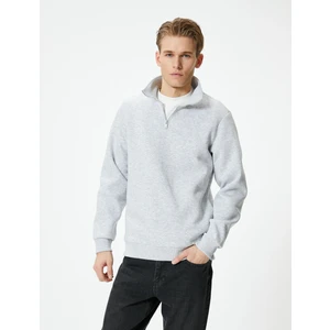 Erkek Sweatshirt Yarım Fermuarlı % 100 Pamuk Tiftiklenme Yapmaz.