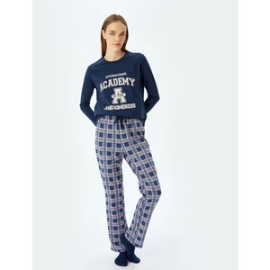 Pamuklu Uzun Kollu Baskılı Pijama Takımı