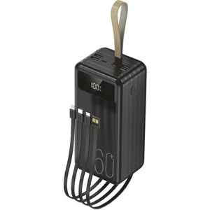 TRM-1060 Siyah 60000MAH Ledli 4 Çıkışlı Taşınabilir Hızlı Şarj Dijital Göstergeli Powerbank