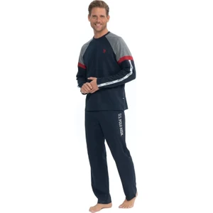 U.S. Polo Assn. Pamuk Uzun Kol 4 Mevsim Giyilebilir Erkek Pijama Takım 18831