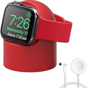 Apple Watch 7 8 9 10 Ile Uyumlu Silikon Akıllı Saat Şarj Standı ve Typ-C Şarj Kablosu