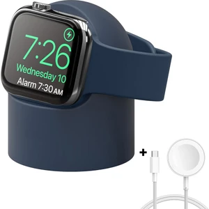 Apple Watch 7 8 9 10 Ile Uyumlu Silikon Akıllı Saat Şarj Standı ve Typ-C Şarj Kablosu