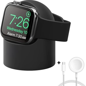 Apple Watch 7 8 9 10 Ile Uyumlu Silikon Akıllı Saat Şarj Standı ve Typ-C Şarj Kablosu
