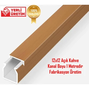 Extra Kendinden Yapışkanlı Açık Kahve Kablo Kanalı 12X12 1 Metre