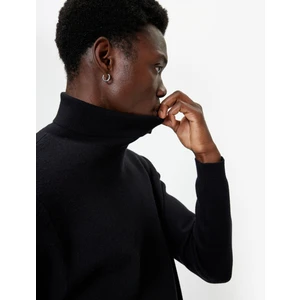 Boğazlı Kazak Triko Basic Uzun Kollu