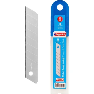 Geniş Maket Bıçağı Yedeği 10'lu Tüp Karbon Çelik Dayanıklı ve Uzun Ömürlü 18 mm