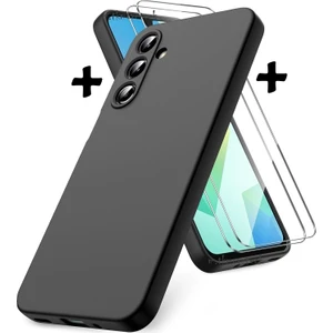 M.TK Moveteck Samsung Galaxy A16 Kılıf Kamera Korumalı Renkli Yumuşak Mat Silikon + 9h Ekran Koruyucu Cam Set 2in1
