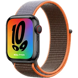 Apple Watch Cırtlı Bant Kordon ( Seri 10 - 46 mm Uyumlu) Kahverengi Turuncu