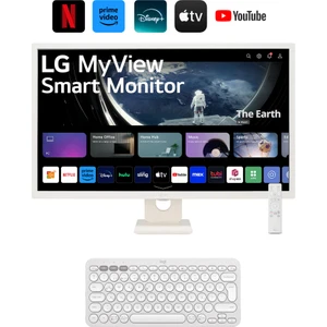 Akıllı TV- Monitör 27'' 70 Ekran Wi-Fi Bağlantılı Apple-Android Kablosuz Bağlantı Bluetooth Webos Full HD IPS Akıllı Monitör+Logitech Kablosuz Klavye