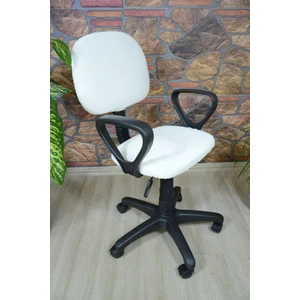 Bilgisayar Sandalye Kılıfı Pıtı Kara Krem