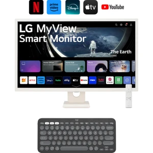 Akıllı TV- Monitör 27'' 70 Ekran Wi-Fi Bağlantılı Apple-Android Kablosuz Bağlantı Bluetooth Webos Full HD IPS Akıllı Monitör+Logitech Kablosuz Klavye