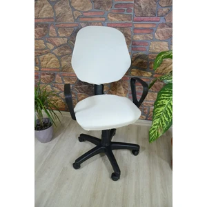 Beşgen Ofis Sandalye Örtüsü Krem