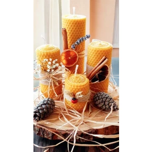 Nefha Candle  DOĞAL SARMA BALMUMU DÖRTLÜ SET