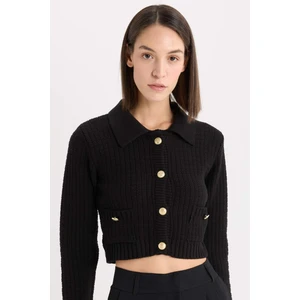 Crop Gömlek Yaka Düğmeli Triko Hırka E1811AX24WN