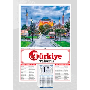 2025 Türkiye Takvimi, Duvar Takvimi, Namaz Vakti,