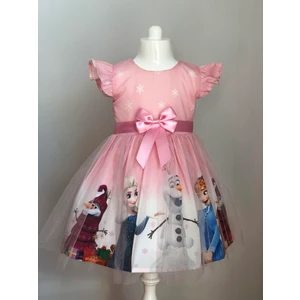 Elsa Karlar Kraliçesi Kız Çocuk Elbisesi