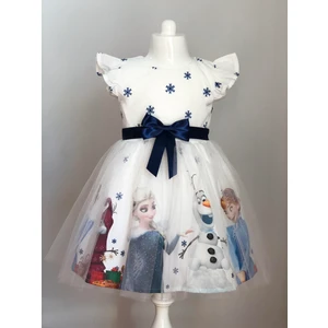 Elsa Karlar Kraliçesi Kız Çocuk Elbisesi
