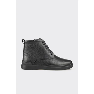 Siyah Deri Erkek Günlük Bot