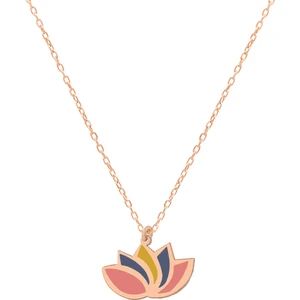 Dkmn Silver Mineli Lotus Kolye 925 Ayar Gümüş Çok Renkli