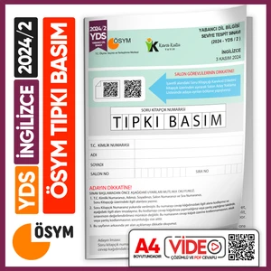 Karakutu Yayınları  YDS İngilizce 2024/2 ÖSYM Tıpkı Basım Çıkmış Soru Deneme Kitapçığı Yeni Baskı Video Çözümlü Türkiye Geneli