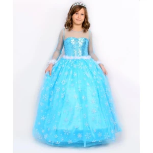Butik Happy Kids Prenses Elsa Kostümü Uzun Kollu Elsa Kostümü 1-12 Yaş