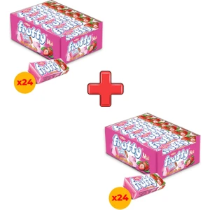 Frutty Midi Çilekli Yumuşak Şeker 20 gr x 24 Adet Kutulu 2'li Paket
