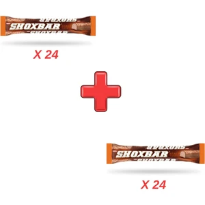 Shox Bar Kakao Kaplamalı Fındık Aromalı Kakaolu Nuga Bar 15 gr x 24 Adet Kutulu 2'li Paket