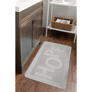 Doğal Kaymaz Taban Banyo Paspas Uzun Ömürlü Yumuşak Dokulu Su Emici Yıkanabilir Yazılı Paspas Gri Hope 60x100