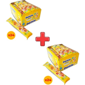 Damla Sour Tubes Licorice Tropikalli Jel Şeker Poşet 30 gr x 24 Adet Kutulu 2'li Paket