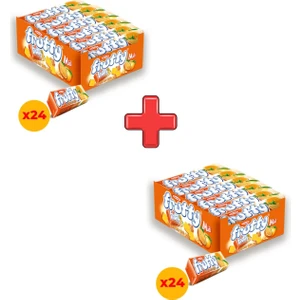 Frutty Midi Portakallı Yumuşak Şeker 20 gr x 24 Adet Kutulu 2'li Paket