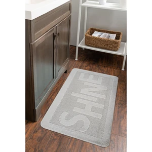Doğal Kaymaz Taban Banyo Paspas Uzun Ömürlü Yumuşak Dokulu Su Emici Yıkanabilir Yazılı Paspas Gri Shine 60x100