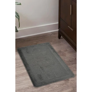 Doğal Kaymaz Taban Banyo Paspas Uzun Ömürlü Yumuşak Dokulu Su Emici Yıkanabilir Yazılı Paspas Antrasit Smile 60x100