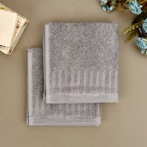 Soft Patte 2'li Havlu Seti - Gri - 30X30 cm